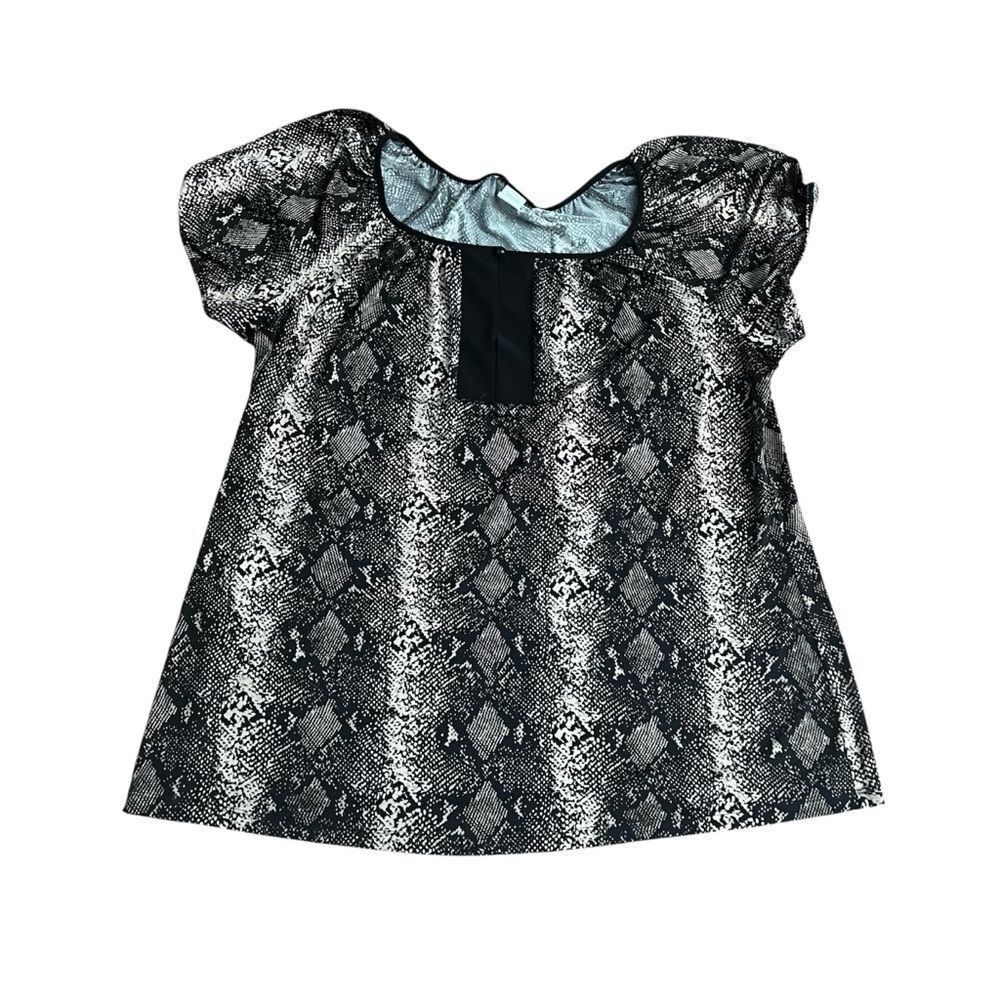 Perseption Black And Tan Python Patterned Blouse … - image 1